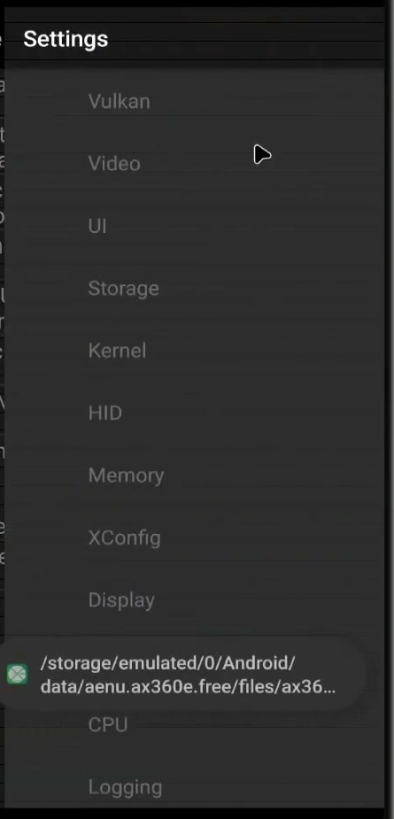 aX360e settings categories disabled before a game has been opened
