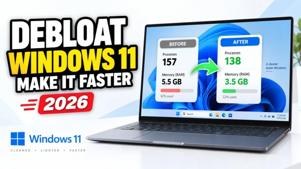Use Win11Debloat to remove unwanted apps, reduce Windows 11 clutter, adjust optional features, and make your PC feel cleaner and lighter.