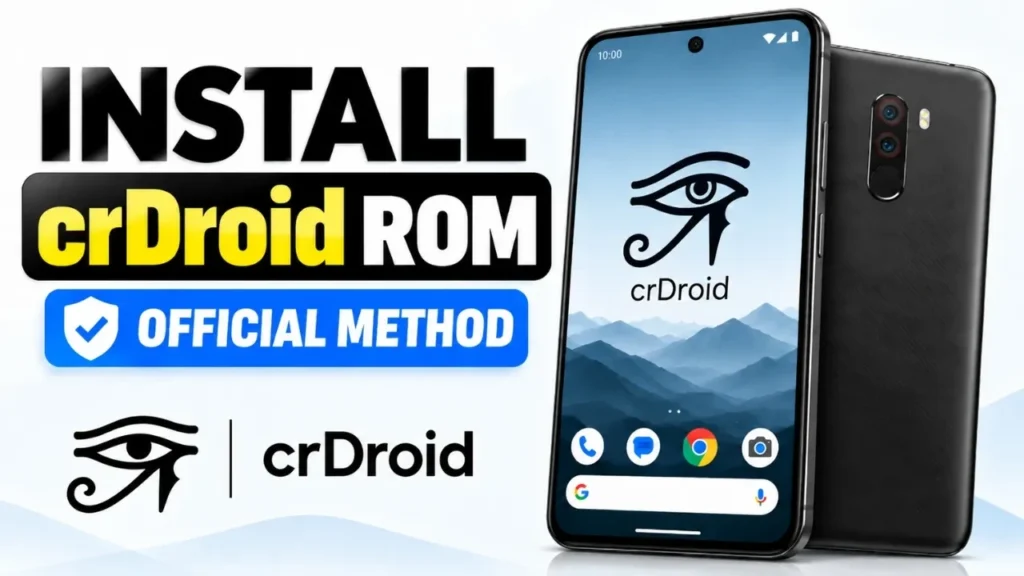 Install crDroid on a supported Android phone using the official recovery, ADB and Fastboot workflow, with optional NikGApps for Google services.