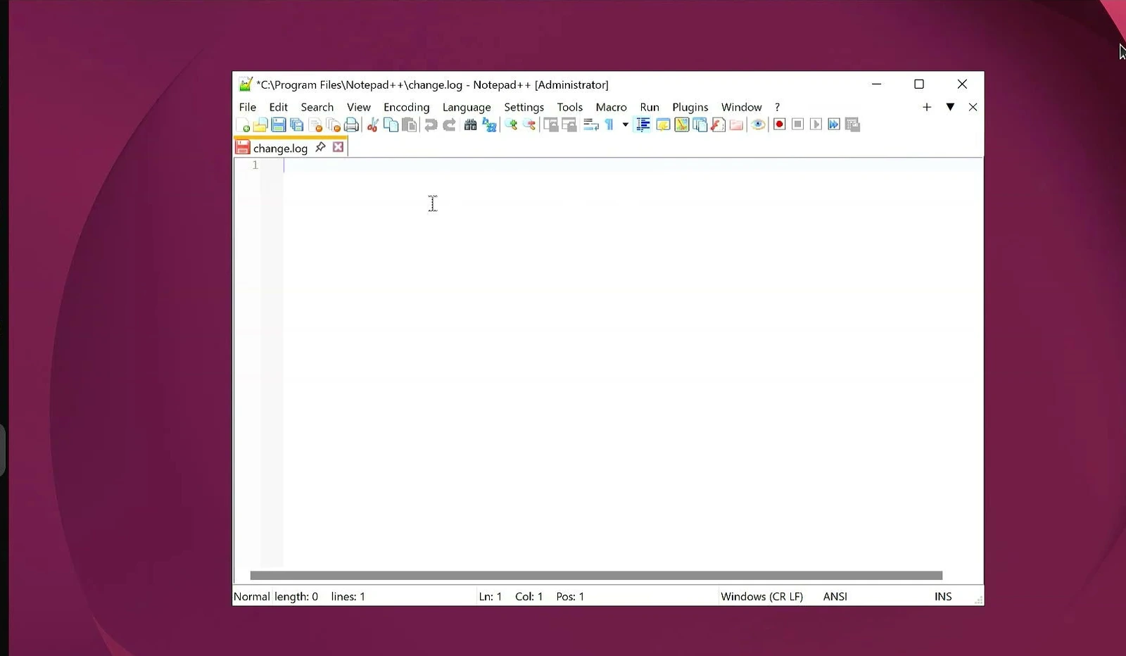 Notepad++ runs as a standalone Windows app window on the Ubuntu desktop through WinBoat