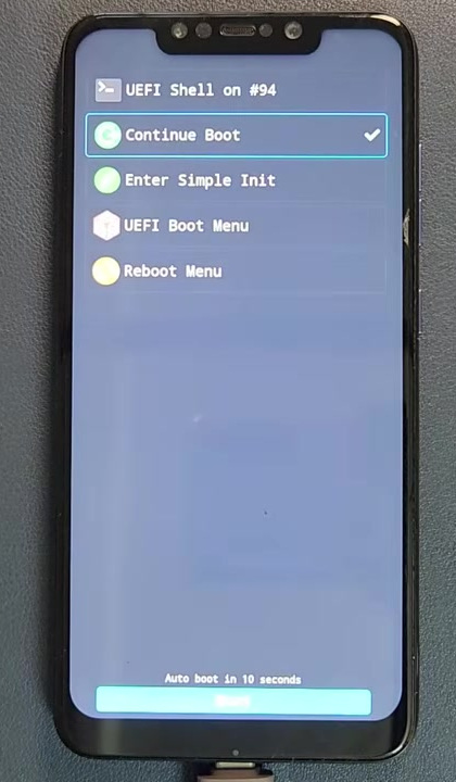 UEFI startup screen on a POCO F1 before Windows 11 starts