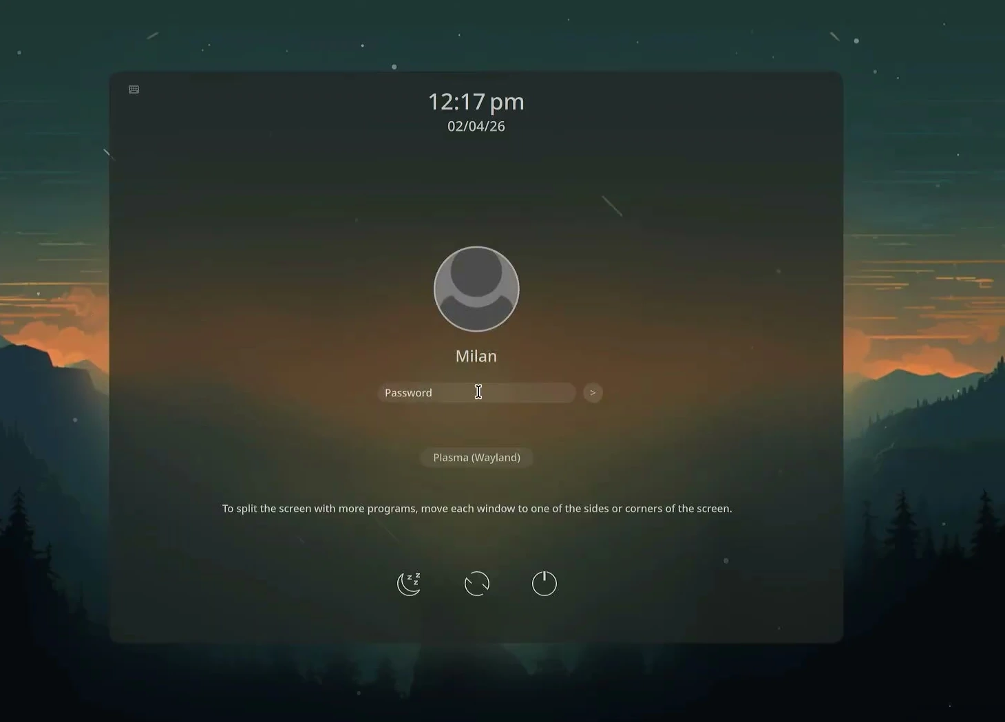 BigLinux login screen prompting for the new user password