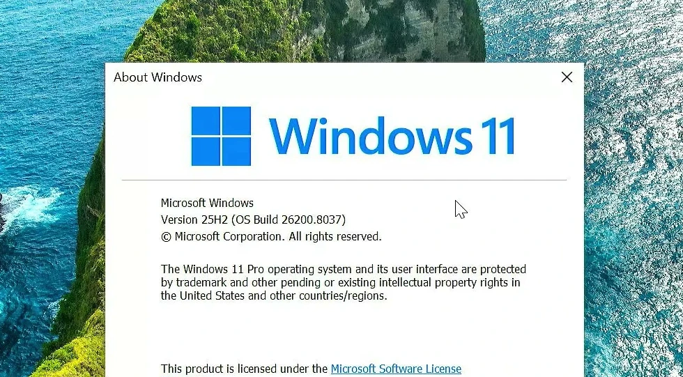 About Windows dialog confirming Windows 11 version on the desktop