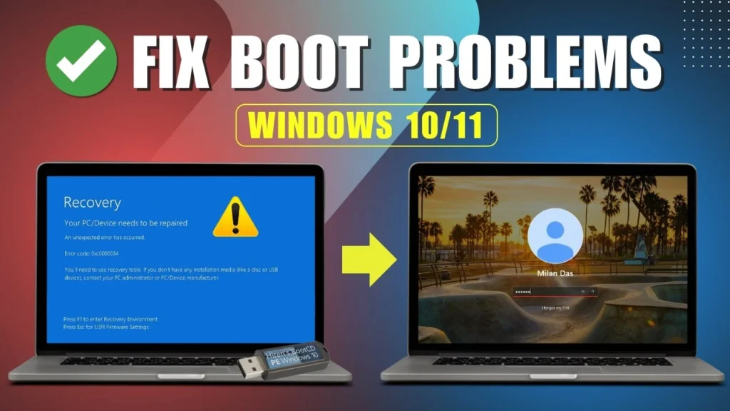 Create a Hiren’s BootCD PE recovery USB, try Lazesoft’s automatic repair, and learn when the BootIce and EasyBCD alternative is appropriate.