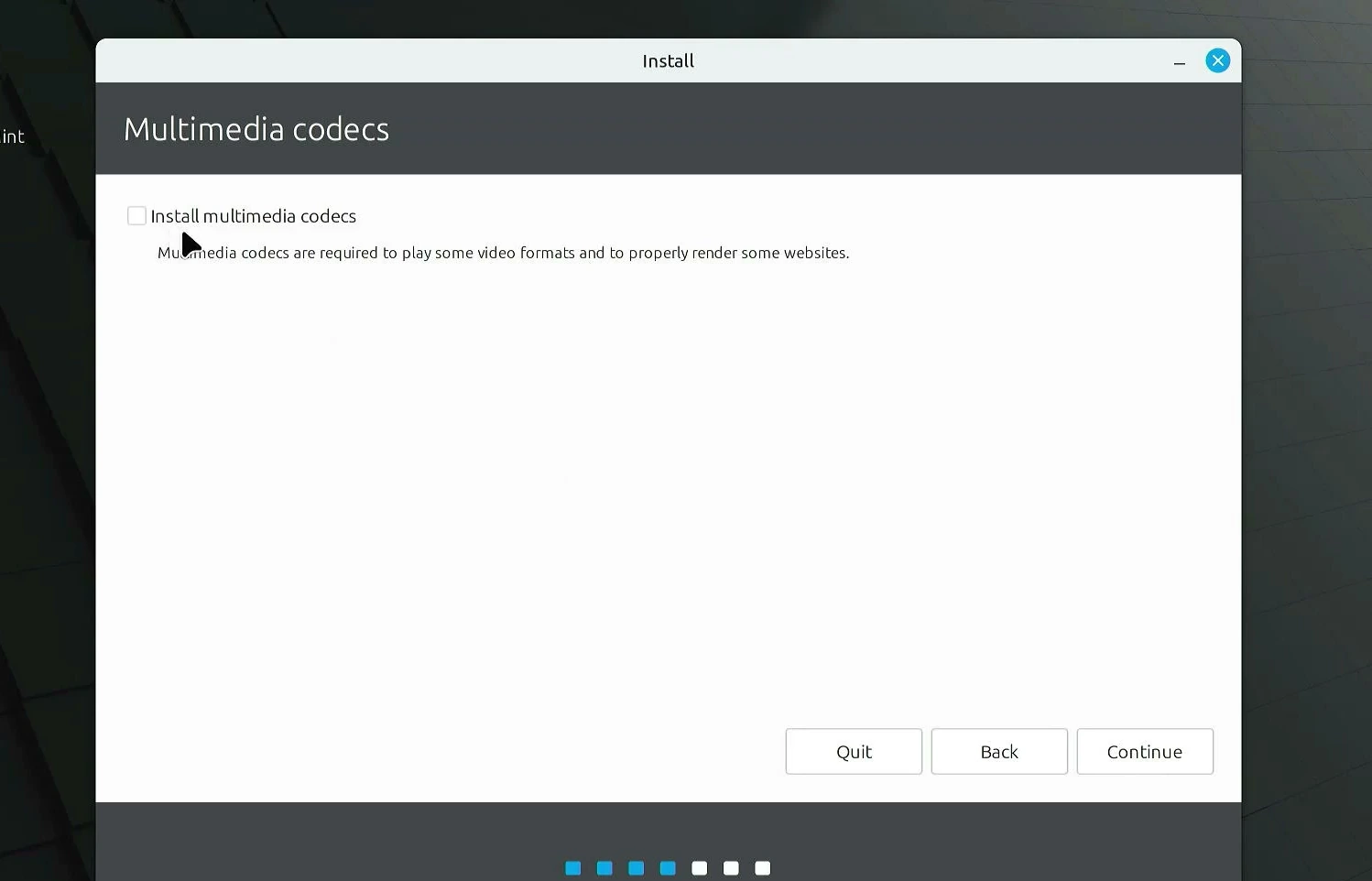 Linux Mint multimedia codecs installation option