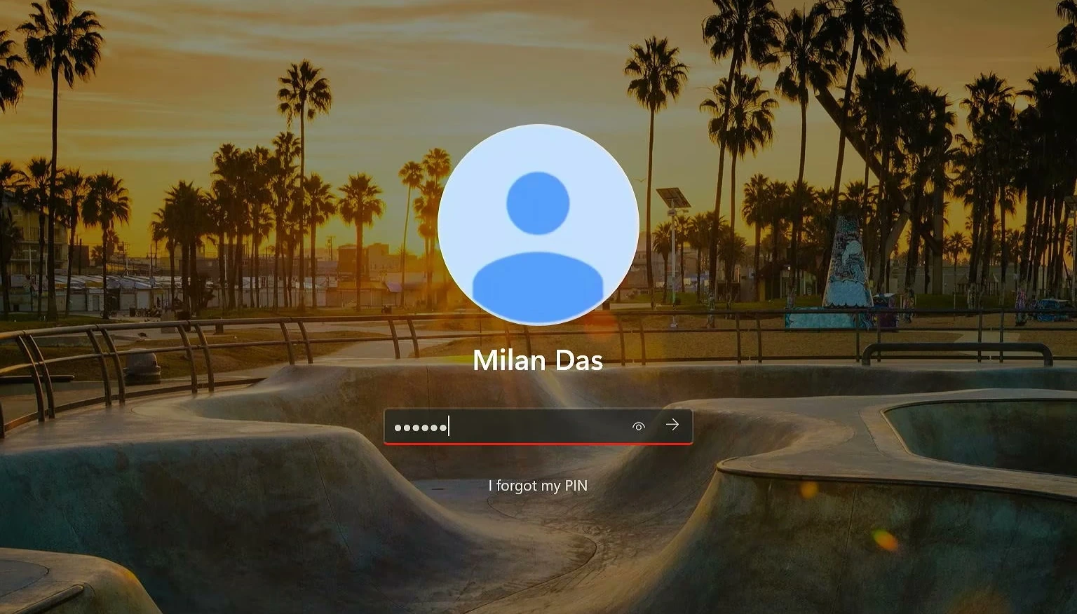 Windows sign-in screen for the Milan Das account after the boot repair test.